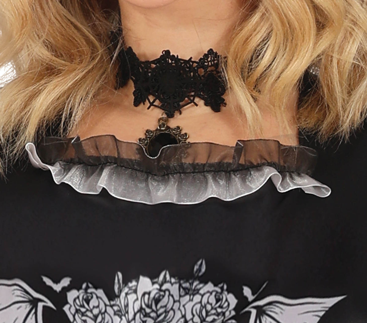 GP79814 – Halloween Gothic Tänzerin Kostüm Kleid – Größe: 42 - 44 (L) – Farbe: Schwarz
