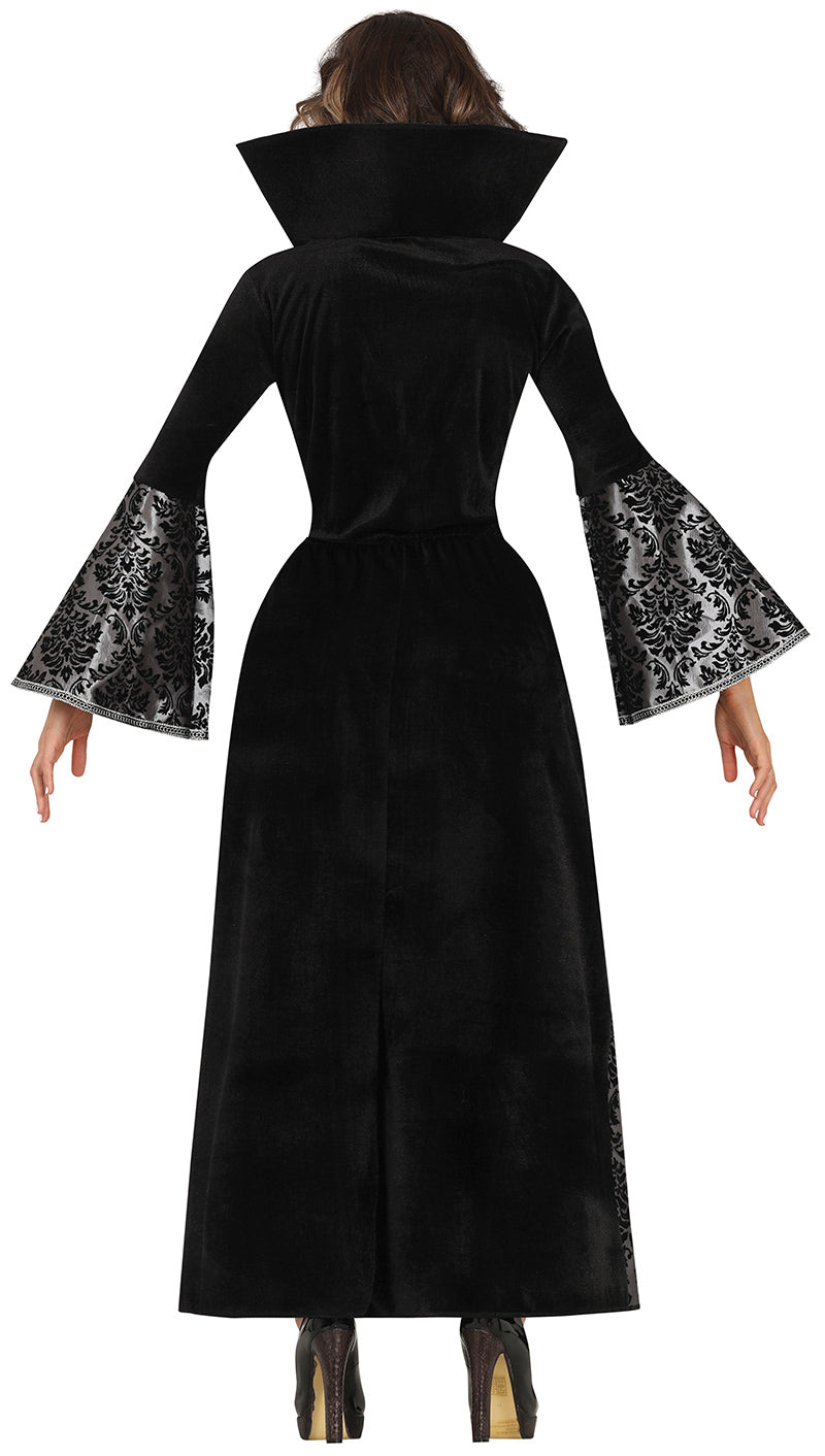 GP79828 – Halloween Vampir Gräfin Kostüm Edel – Größe: 36 - 38 (S) – Farbe: Schwarz