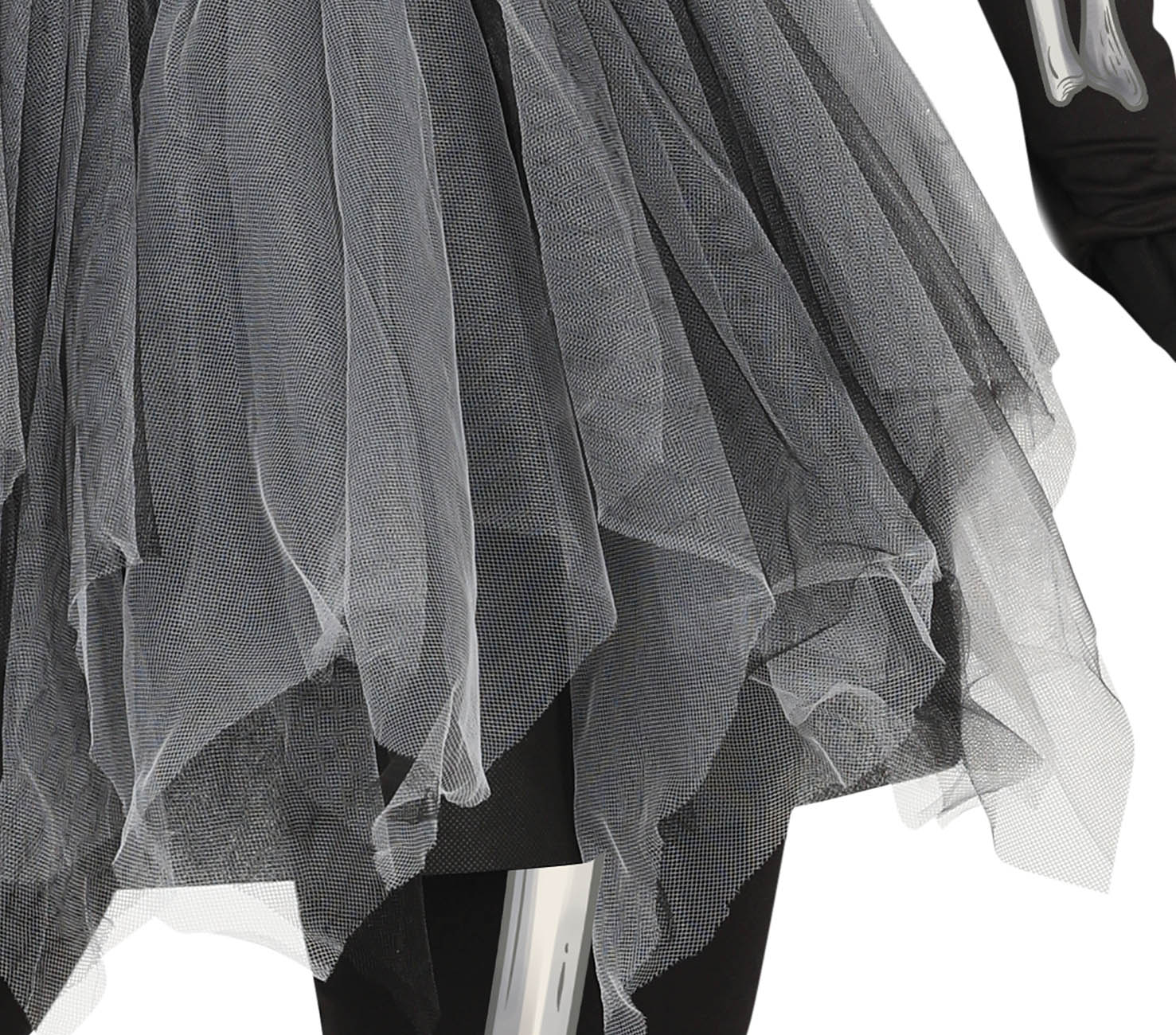 GP79839 – Skelett Halloween Kostüm Tutu Set – Größe: 42 - 44 (L) – Farbe: Weiß