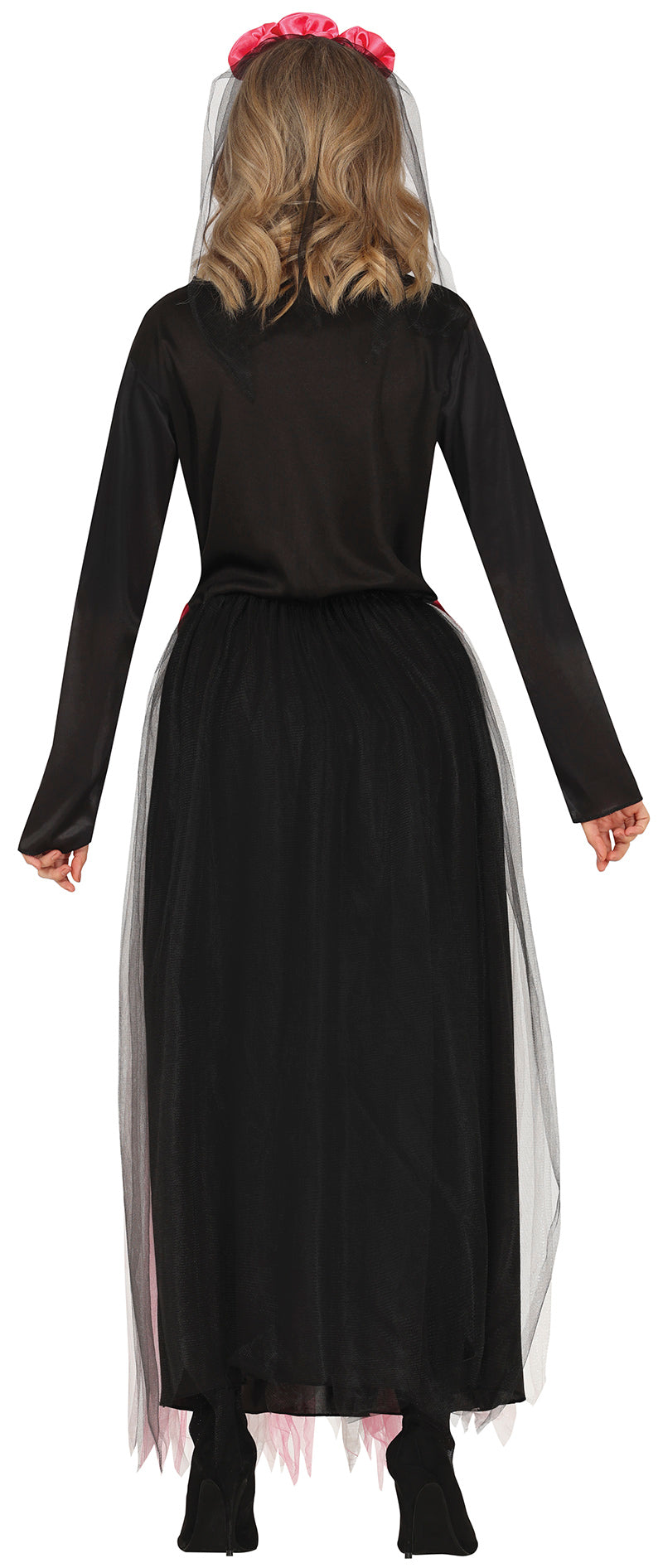 GP79847 – Mexiko Halloween Skelett Blütenzauber – Größe: 36 - 38 (S) – Farbe: Schwarz, Ansicht 2