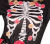 GP79847 – Mexiko Halloween Skelett Blütenzauber – Größe: 42 - 44 (L) – Farbe: Schwarz