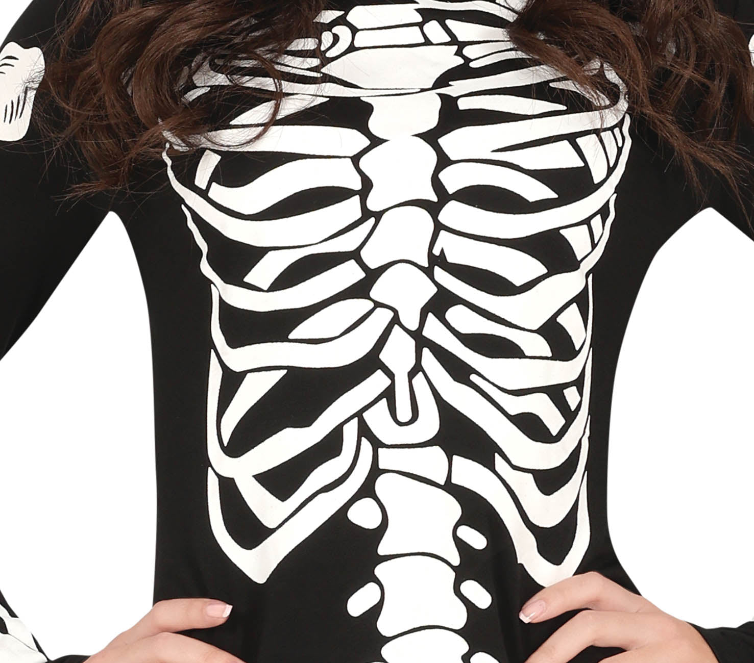 GP79859 – Halloween Skelett Nachtkreatur Kostüm – Größe: 42 - 44 (L) – Farbe: Schwarz
