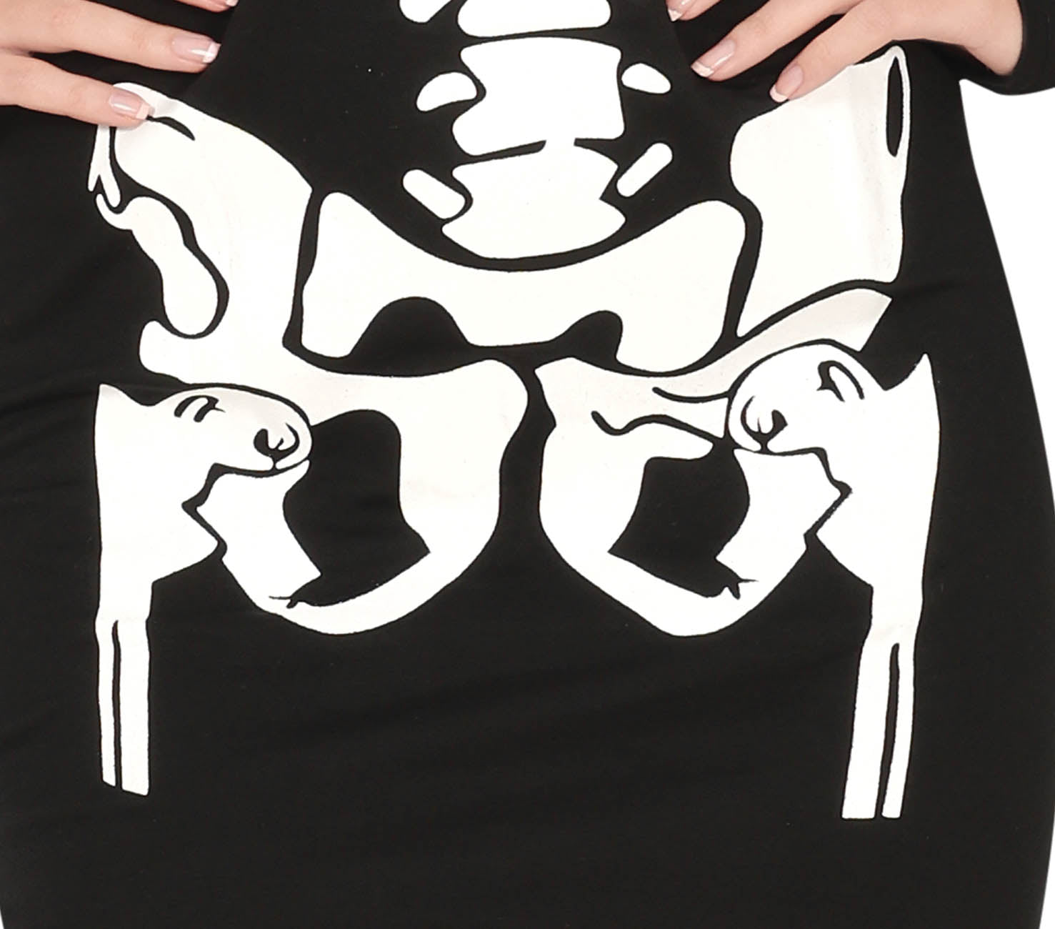 GP79859 – Halloween Skelett Nachtkreatur Kostüm – Größe: 42 - 44 (L) – Farbe: Schwarz