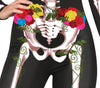 GP79863 – Mexiko Skelett Blumen Jumpsuit – Größe: 36 - 38 (S) – Farbe: Schwarz