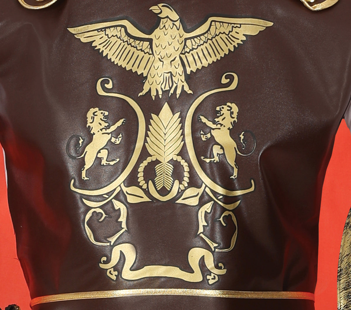 GP79238 – Römischer Gladiator Helm Tunika Kostüm Set – Größe: 46 - 48 (S) – Farbe: Braun