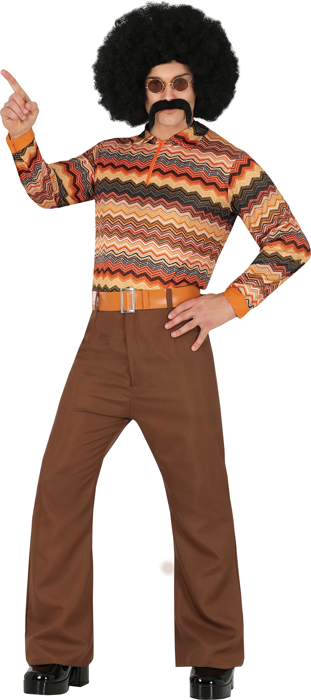 GP79240 – 70's Retro Outfit Disco Party – Größe: 46 - 48 (S) – Farbe: Braun