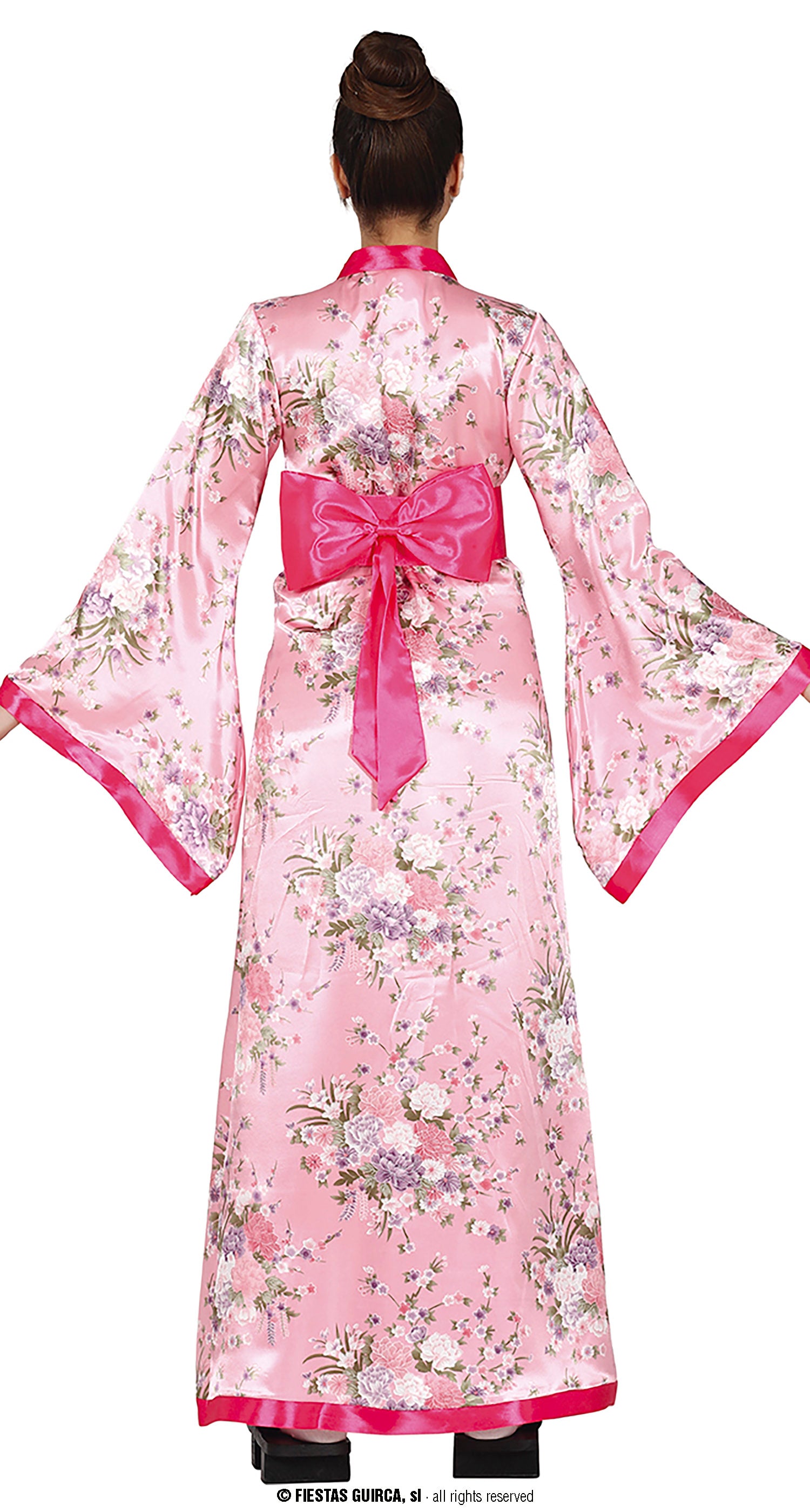 GP79375 – Asien Tradition Japan Kimono Kostüm – Größe: 44 - 46 (XL) – Farbe: Pink