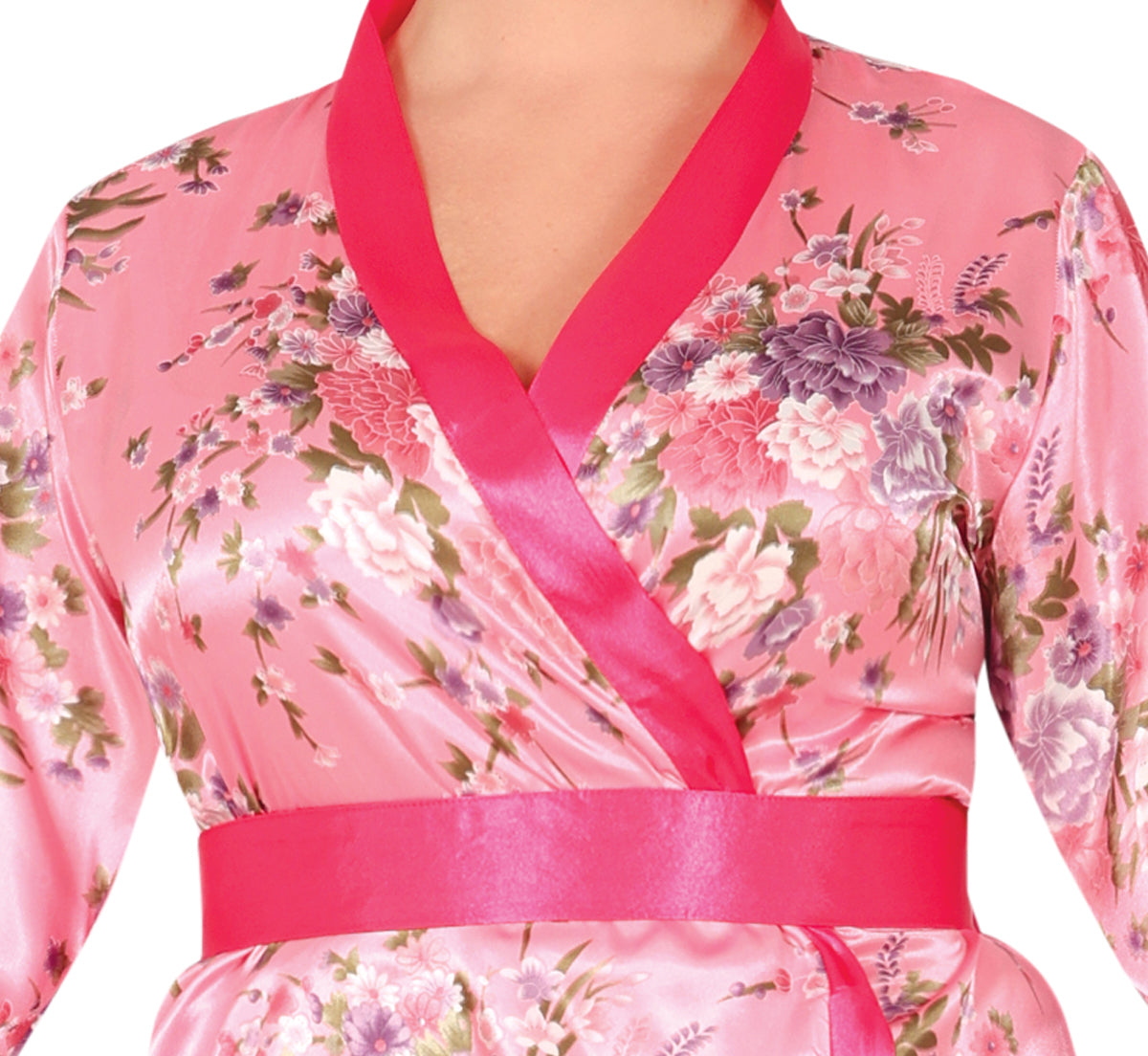 GP79375 – Asien Tradition Japan Kimono Kostüm – Größe: 44 - 46 (XL) – Farbe: Pink