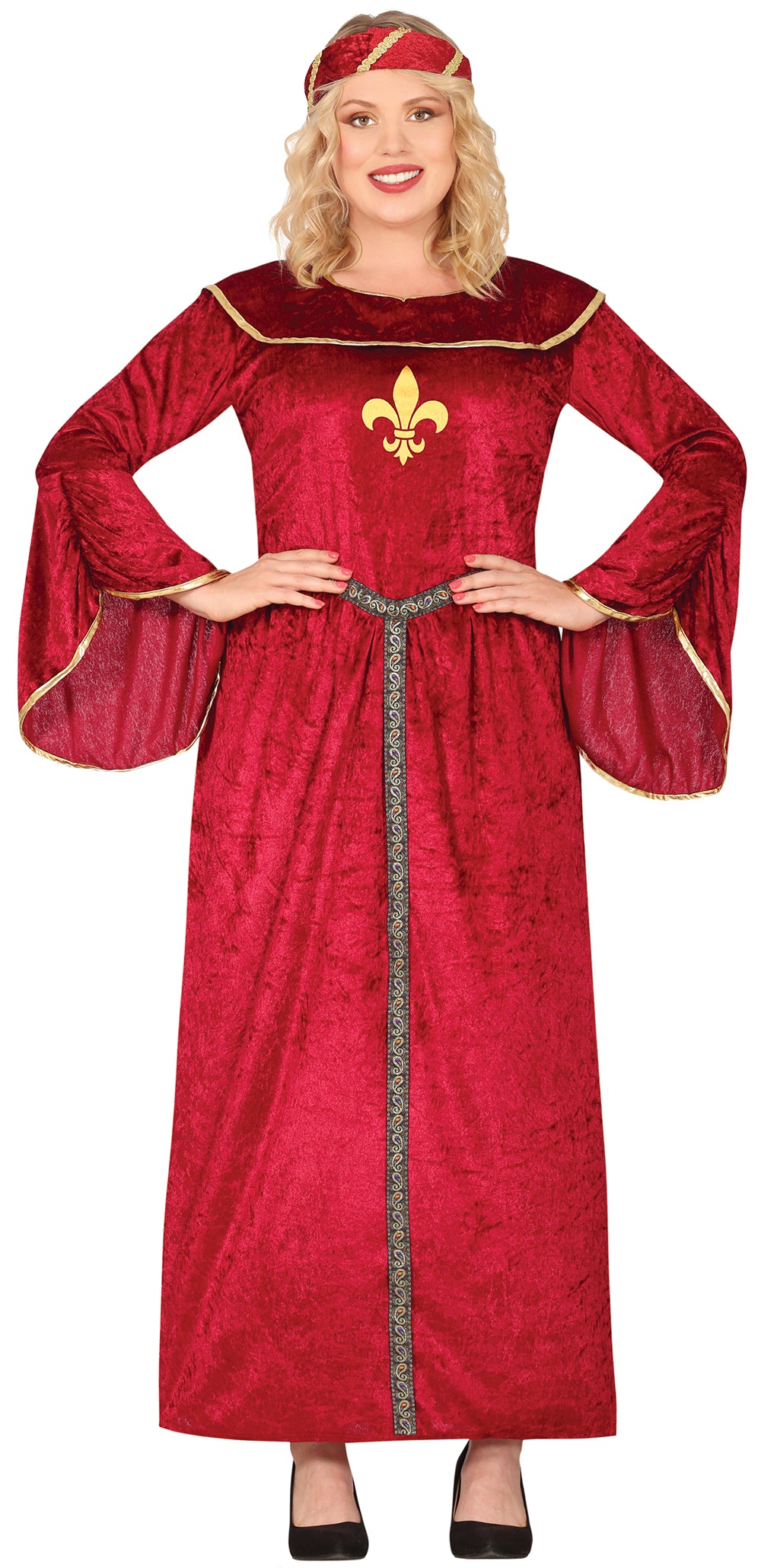 GP79679 – Prinzessin Mittelalter Königin Märchenkostüm – Größe: 44 - 46 (XL) – Farbe: Grau