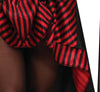 GP79907 – Steampunk Gothic Halloween Kleid Mit Zylinder – Größe: 36 - 38 (S), 38 - 40 (M), 42 - 44 (L) – Farbe: Schwarz / Rot