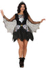 GP79918 – Spinnenkönigin Halloween Glitzer Kostüm – Größe: 36 - 38 (S), 38 - 40 (M), 42 - 44 (L) – Farbe: Schwarz