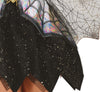 GP79918 – Spinnenkönigin Halloween Glitzer Kostüm – Größe: 36 - 38 (S), 38 - 40 (M), 42 - 44 (L) – Farbe: Schwarz