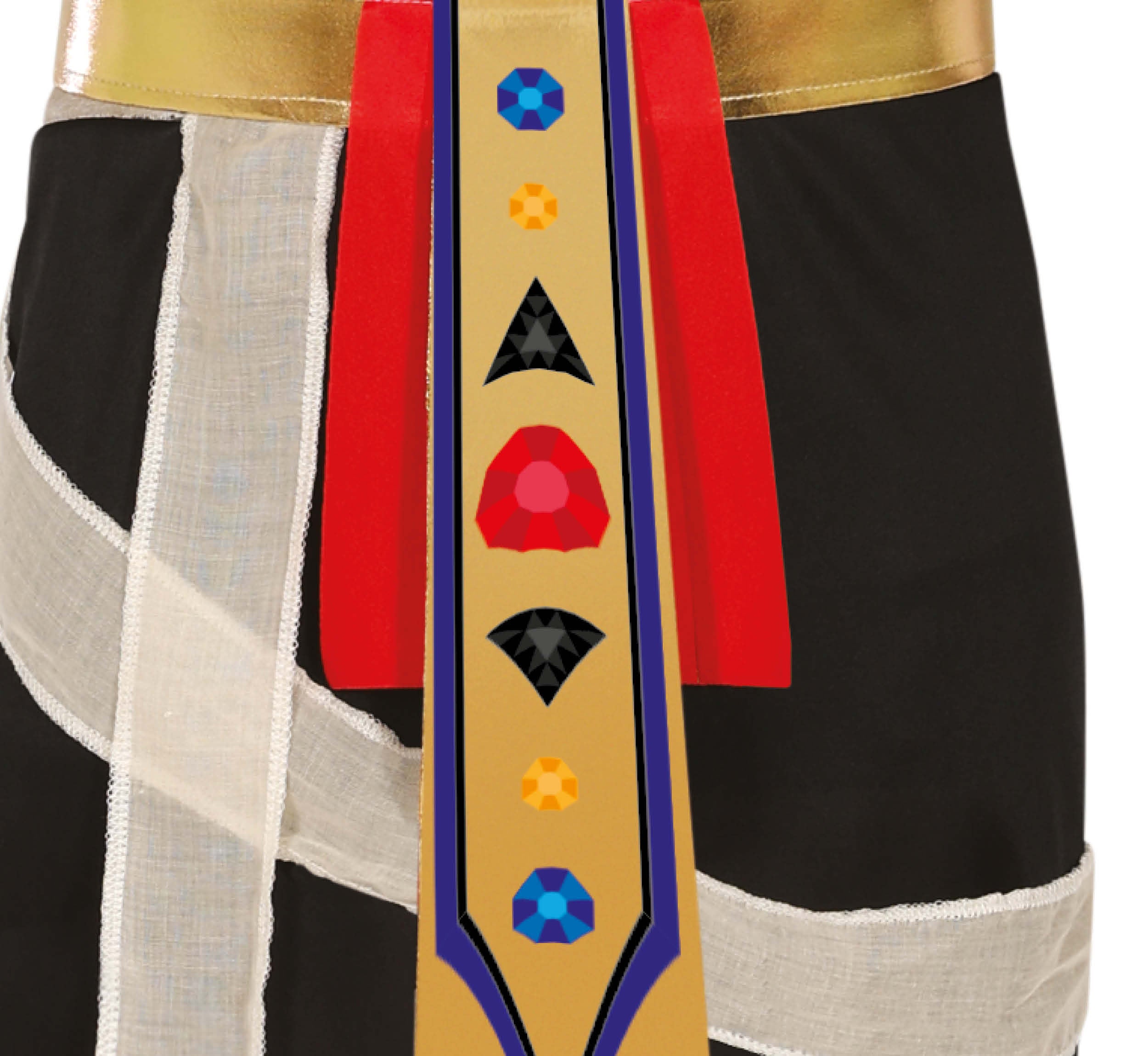 GP79929 – Pharao Mumie Ägyptisches Halloween – Größe: 48 - 50 (M), 52 - 54 (L) – Farbe: Beige / Schwarz