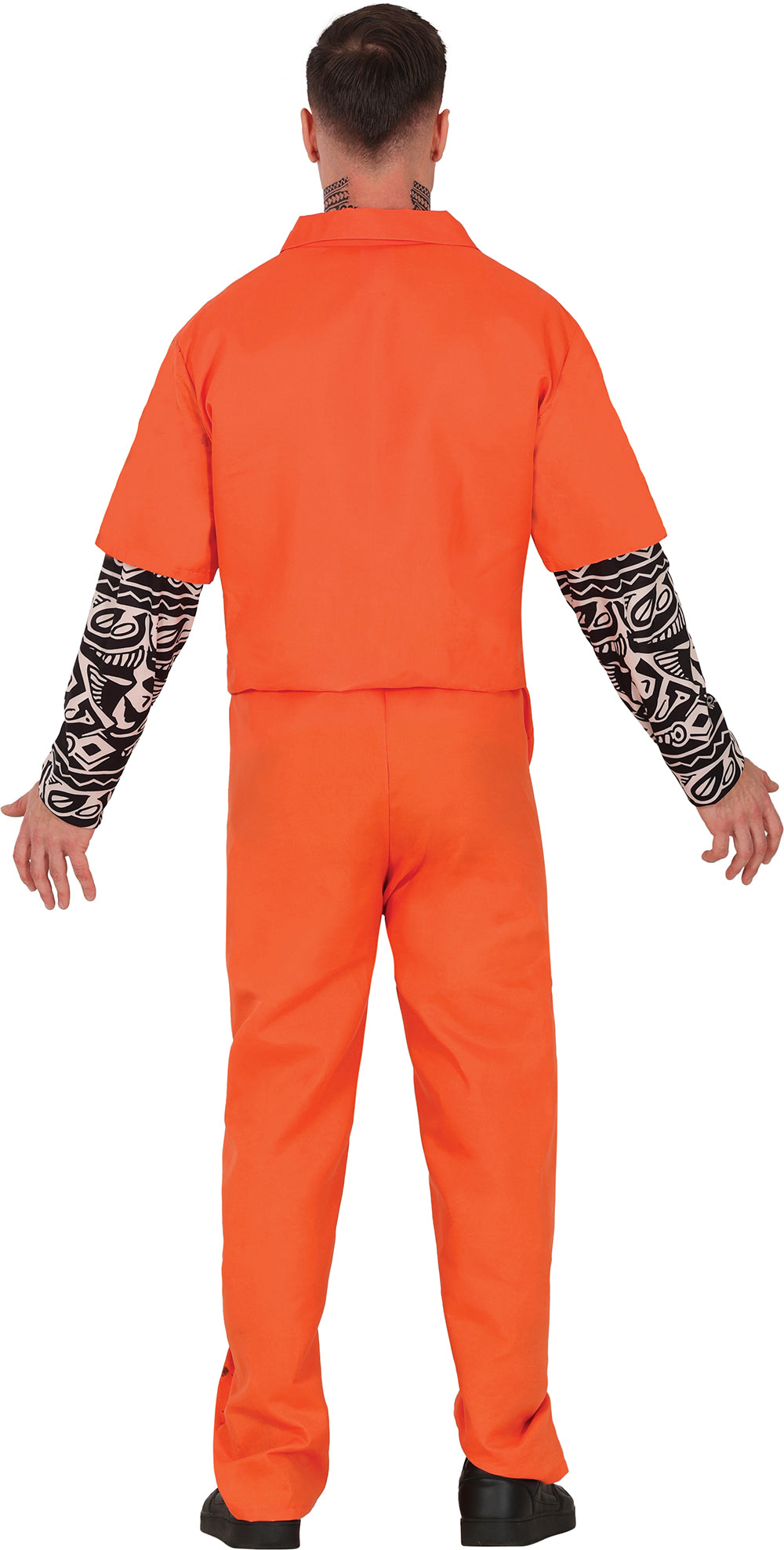 GP79933 – Dieb Kostüm Halloween Overall Tattoo – Größe: 48 - 50 (M), 52 - 54 (L) – Farbe: Orange