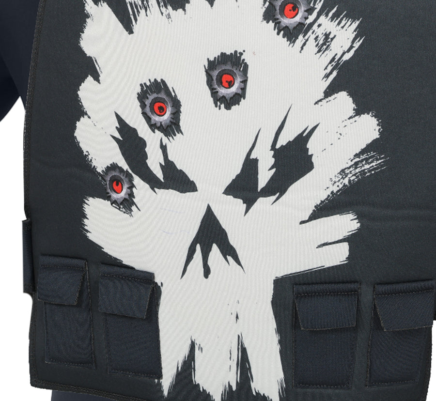 GP79935 – Superhelden-Krieger Halloween Kostüm Militärisch – Größe: 48 - 50 (M), 52 - 54 (L) – Farbe: Blau / Weiß, Ansicht 2