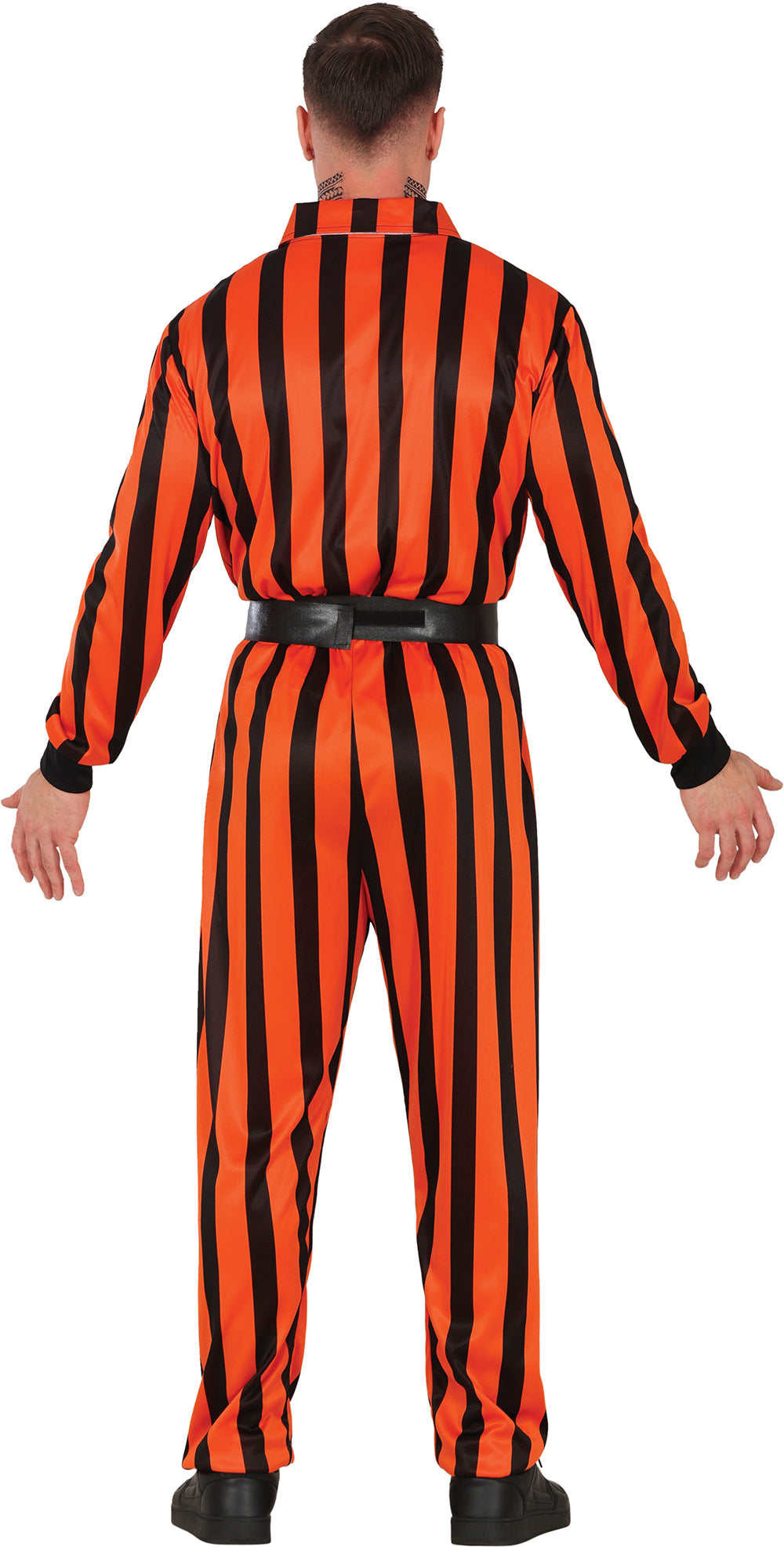GP79941 – Clown Halloween Kostüm Streifen Narr – Größe: 52 - 54 (L) – Farbe: Orange / Schwarz