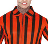 GP79941 – Clown Halloween Kostüm Streifen Narr – Größe: 52 - 54 (L) – Farbe: Orange / Schwarz