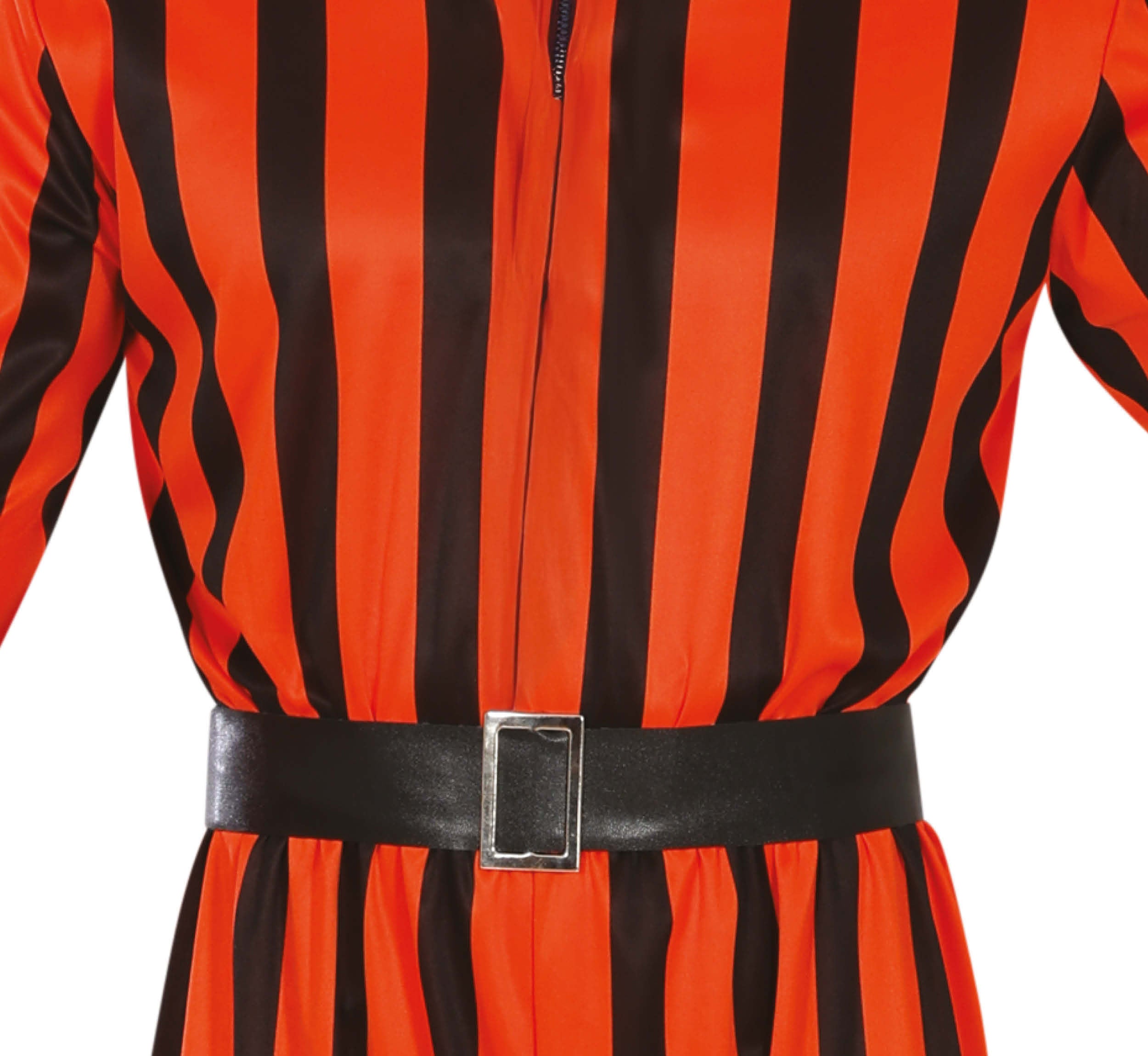 GP79941 – Clown Halloween Kostüm Streifen Narr – Größe: 52 - 54 (L) – Farbe: Orange / Schwarz