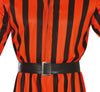 GP79941 – Clown Halloween Kostüm Streifen Narr – Größe: 52 - 54 (L) – Farbe: Orange / Schwarz