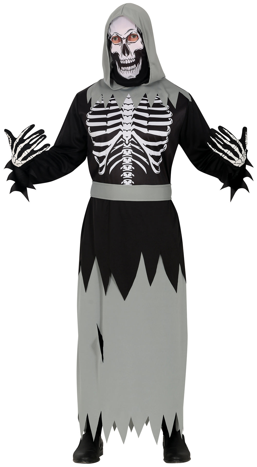 GP79942 – Skelett Kapuzengewand Halloween Phantom – Größe: 52 - 54 (L) – Farbe: Schwarz / GrÜn