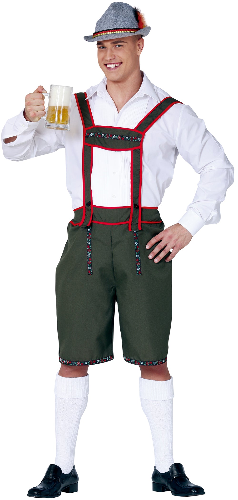 GP80782 – Oktoberfest Trachtenhose Bavarian Style – Größe: 46 - 48 (S) – Farbe: Grün