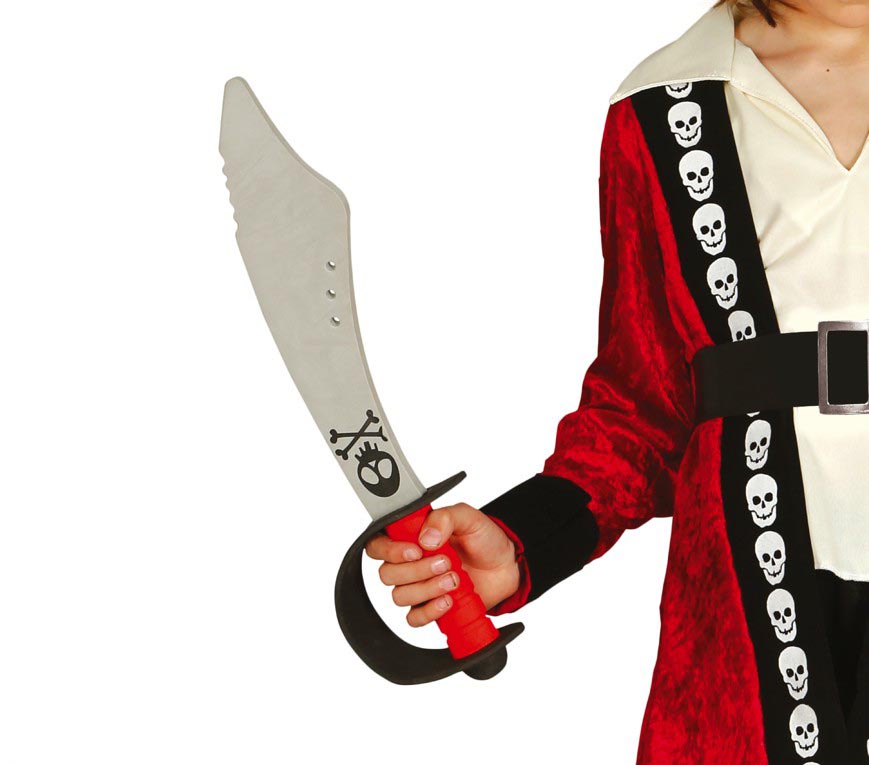 GP18724 – Piratenschwert für Kinder 43 cm mit Totenkopf – Farbe: Grau