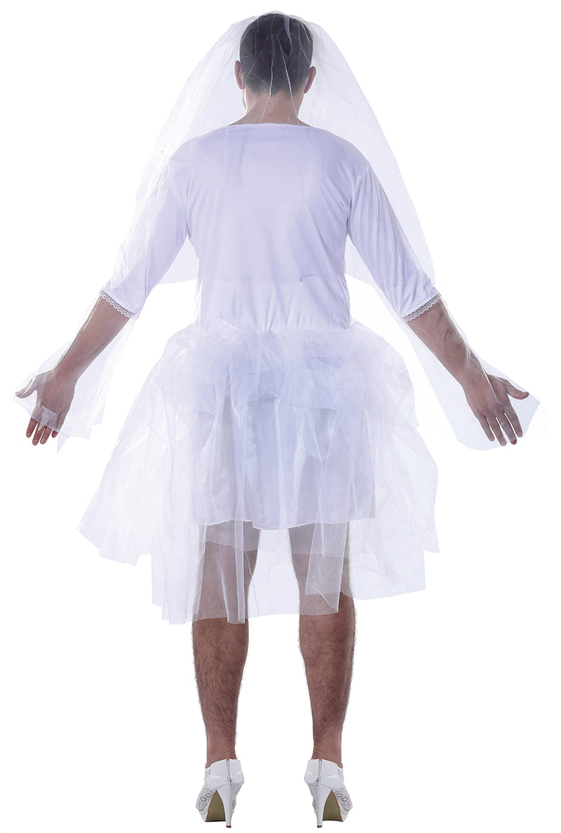 GP84395 – Braut Kostüm für Herren mit Schleier weiß – Größe: 48 - 50 (M) – Farbe: Weiß