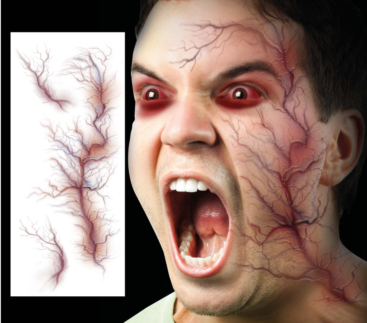 GP15708 – Horror Tattoos für Erwachsene 30 x 13 cm – Farbe: Venen