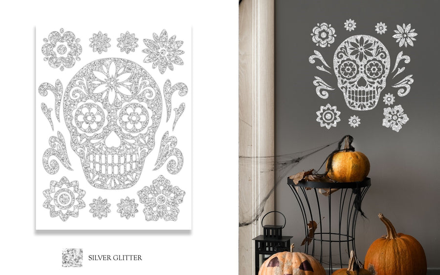 Halloween Glitzer Aufkleber 30 x 40 cm