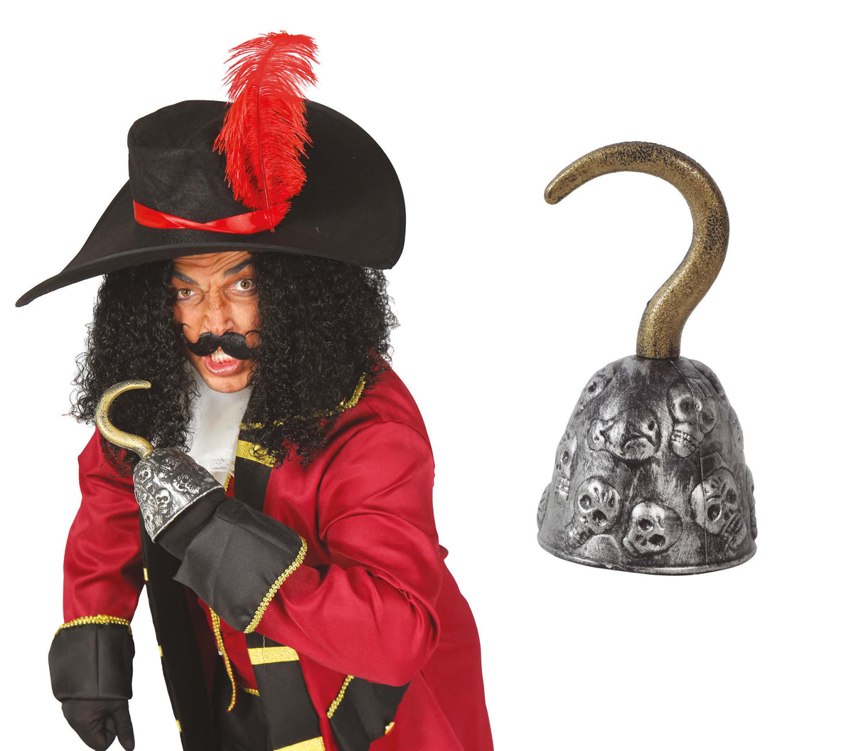GP18427 – Piratenhaken für Erwachsene 19 cm Hakenhand – Farbe: Silber
