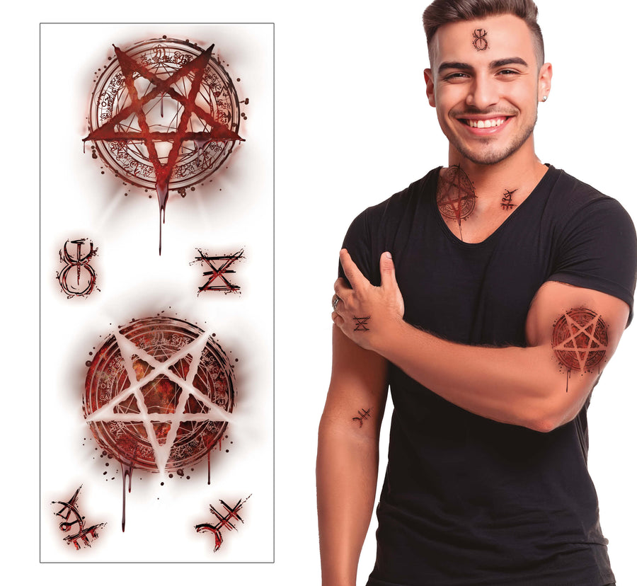 Horror Tattoos für Erwachsene 30 x 13 cm