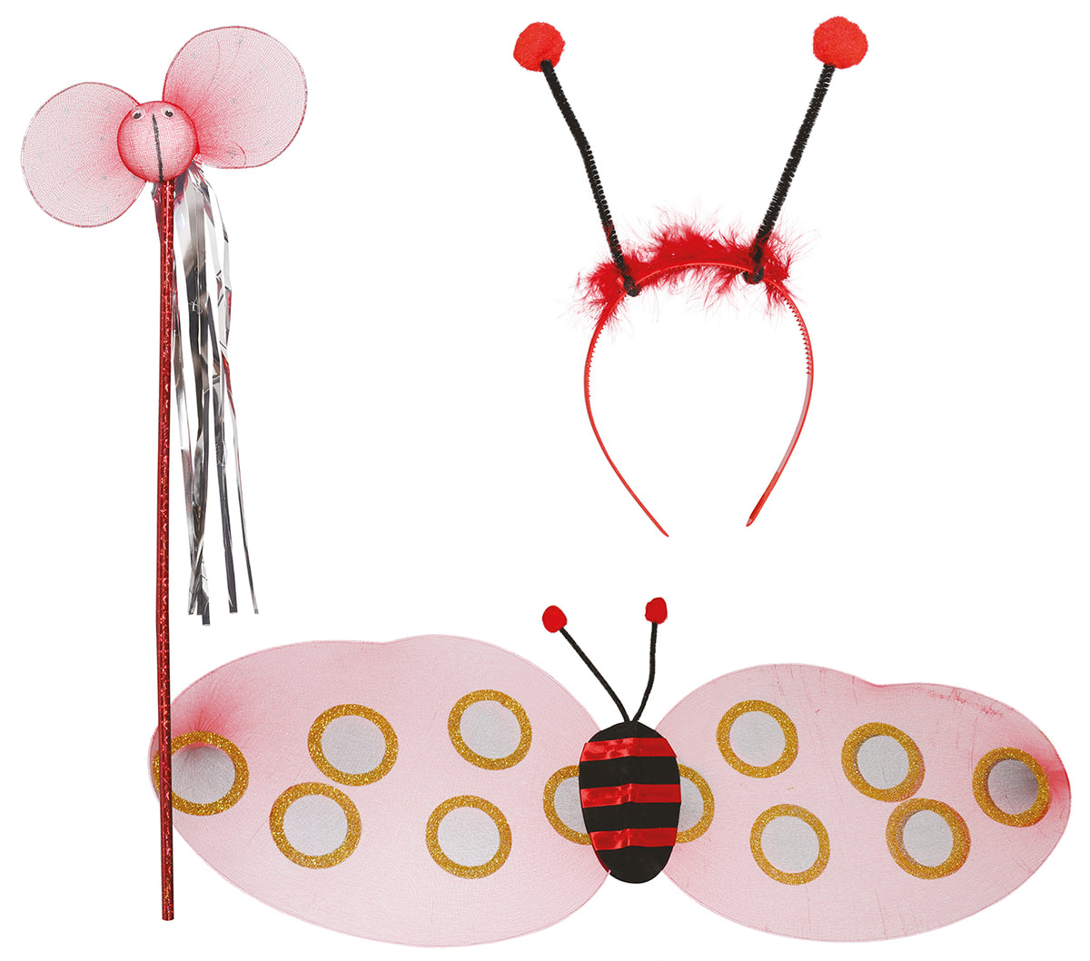 GP18777 – Marienkäfer Set für Mädchen 78 x 26 cm – Farbe: Rot