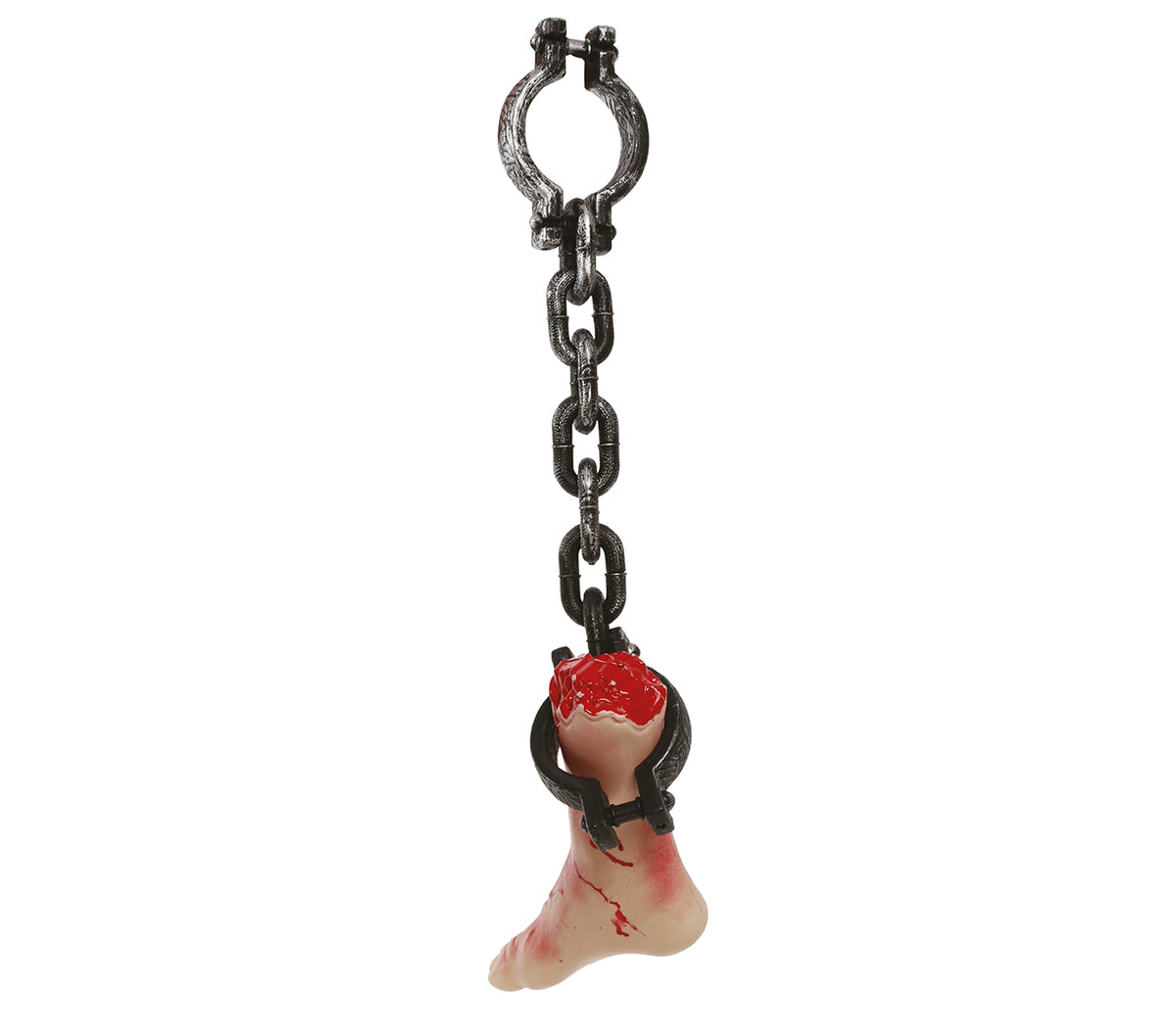 GP26422 – Abgetrennter Fuß mit Kette 65 cm blutig – Farbe: Natural