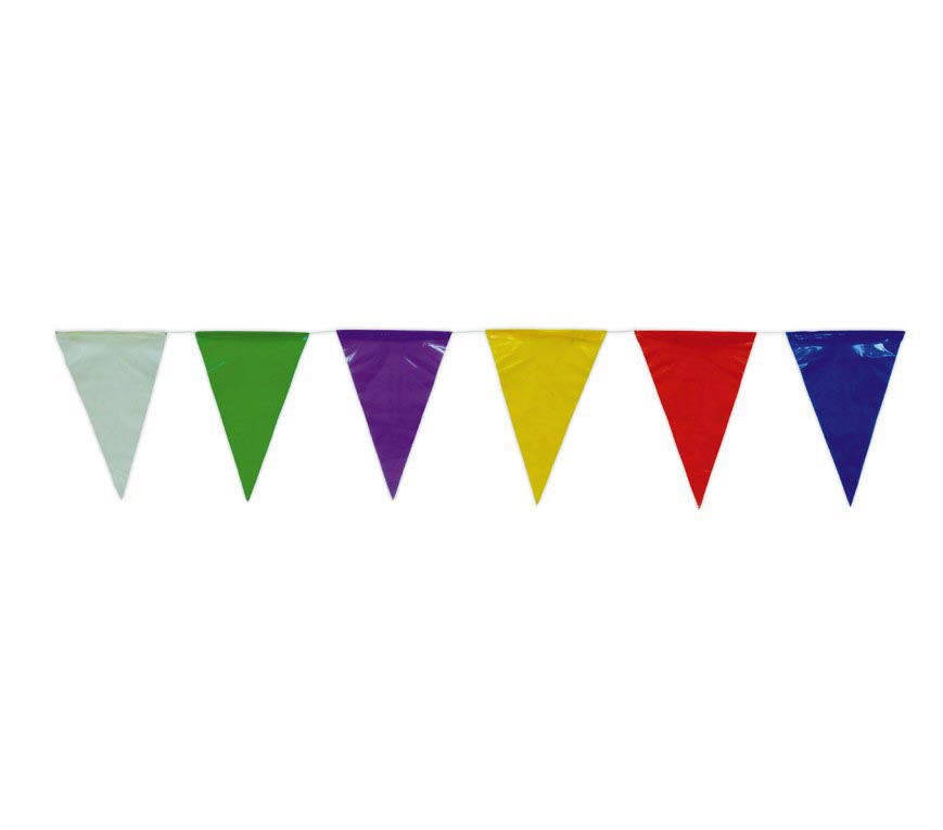 GP8845 – Wimpelgirlande 50 m bunt Partydeko – Farbe: Mehrfarbig, Ansicht 2