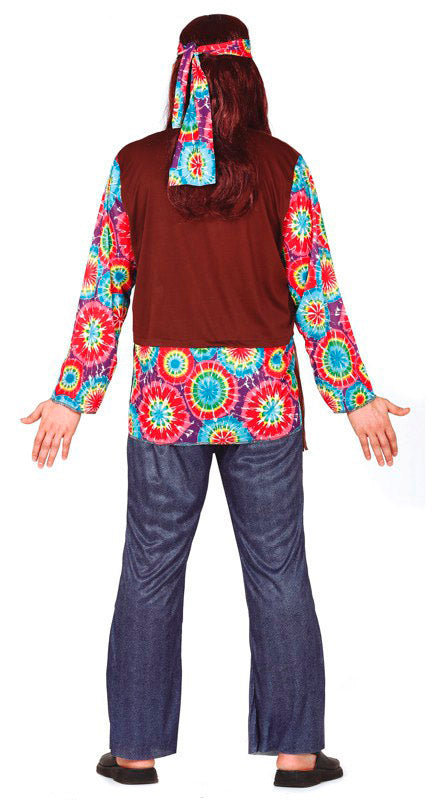 GP86605 – Hippie Kostüm für Herren mit Fransenweste – Größe: 48 - 50 (M) – Farbe: Braun