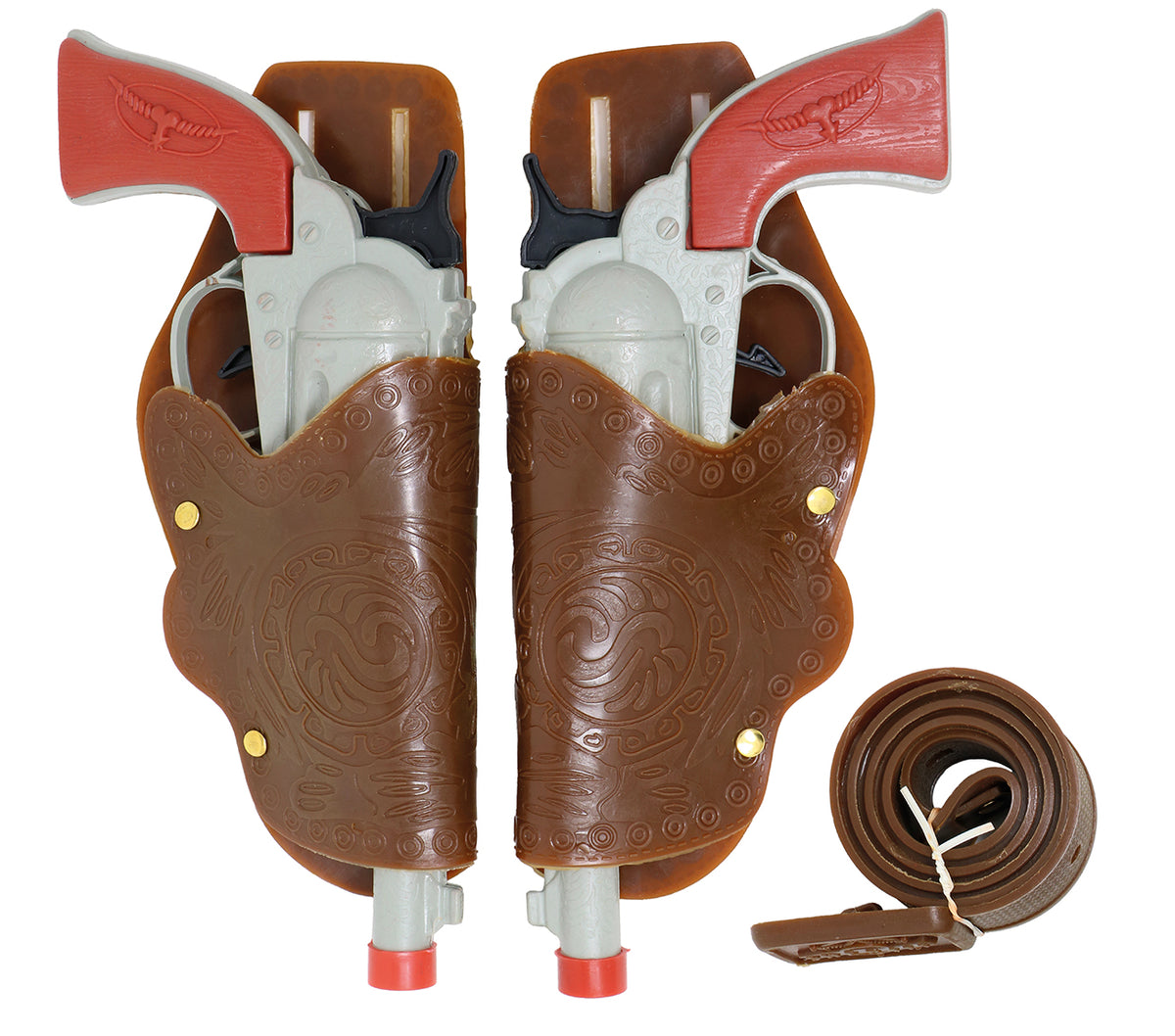 GP16505 – Cowboy Doppelholster für Erwachsene mit 2 Pistolen – Farbe: Braun