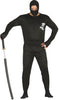 GP80025 – Ninja Kämpfer Kostüm Schwarz Geheimnisvoll – Größe: 52 - 54 (L) – Farbe: Schwarz