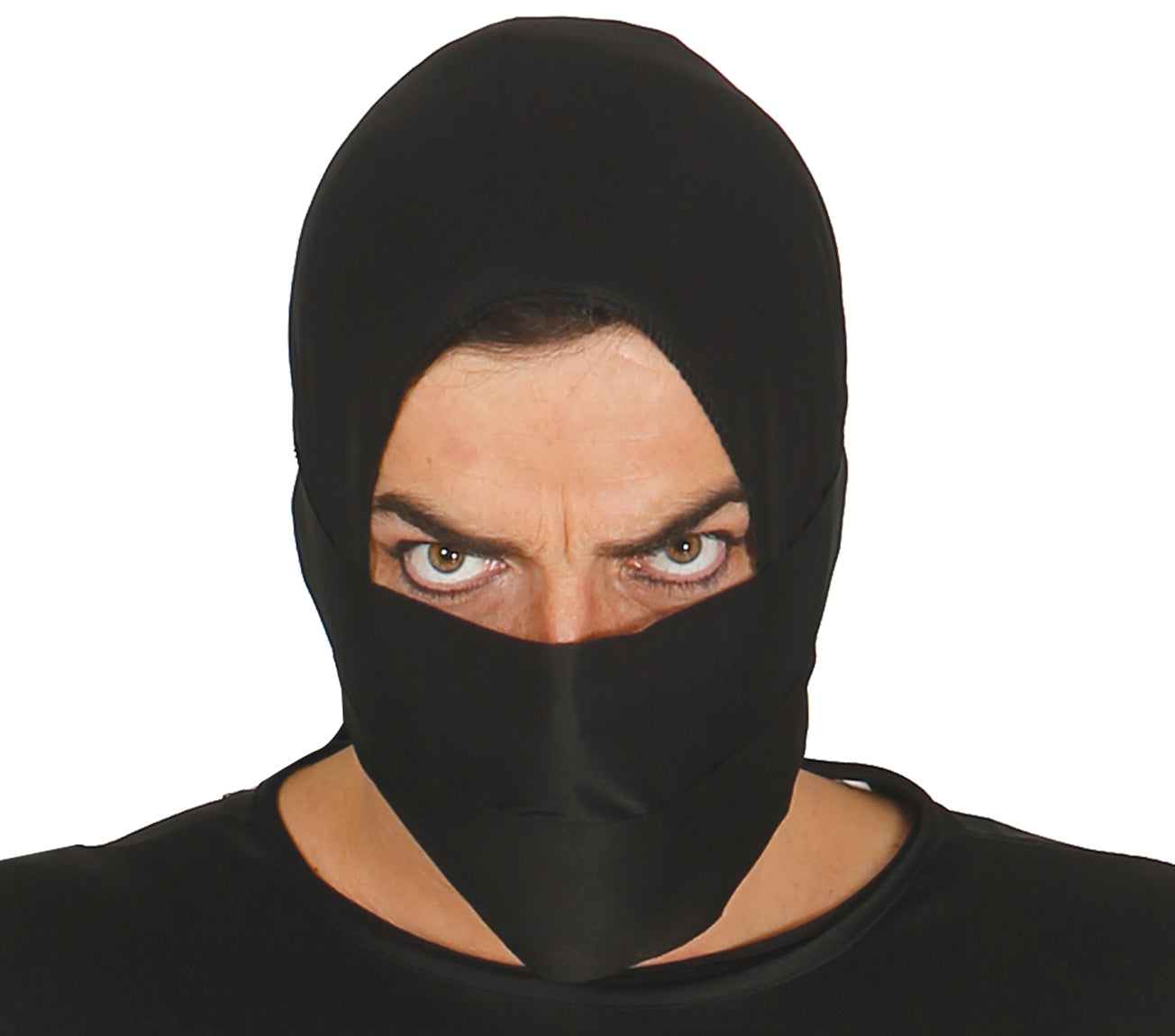 GP80025 – Ninja Kämpfer Kostüm Schwarz Geheimnisvoll – Größe: 52 - 54 (L) – Farbe: Schwarz