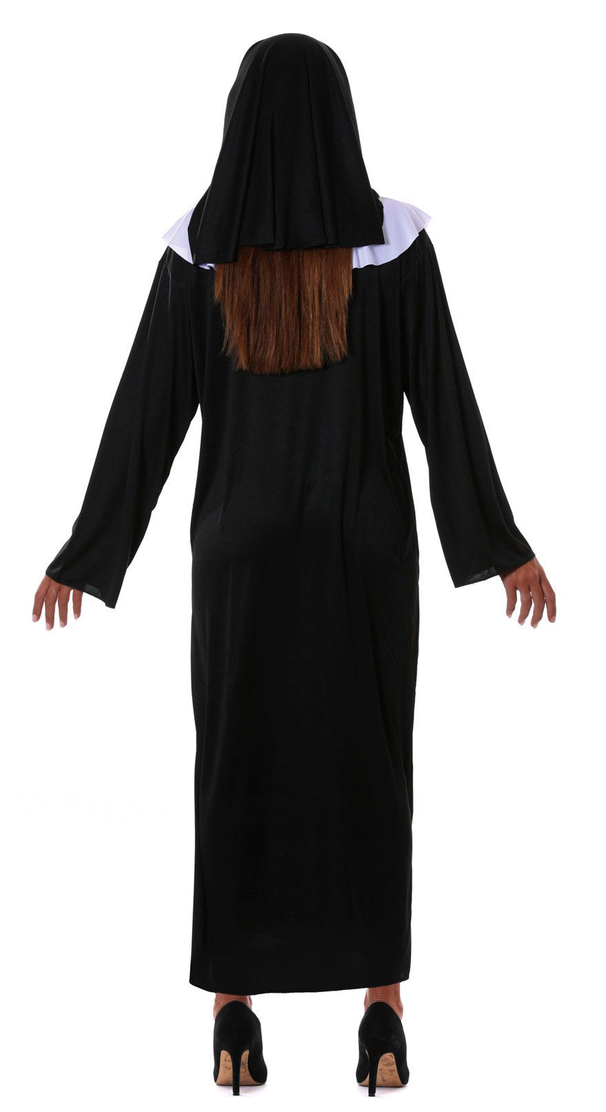 GP80031 – Religion Karnevalskostüm Klassischer Habit – Größe: 42 - 44 (L) – Farbe: Schwarz, Ansicht 2