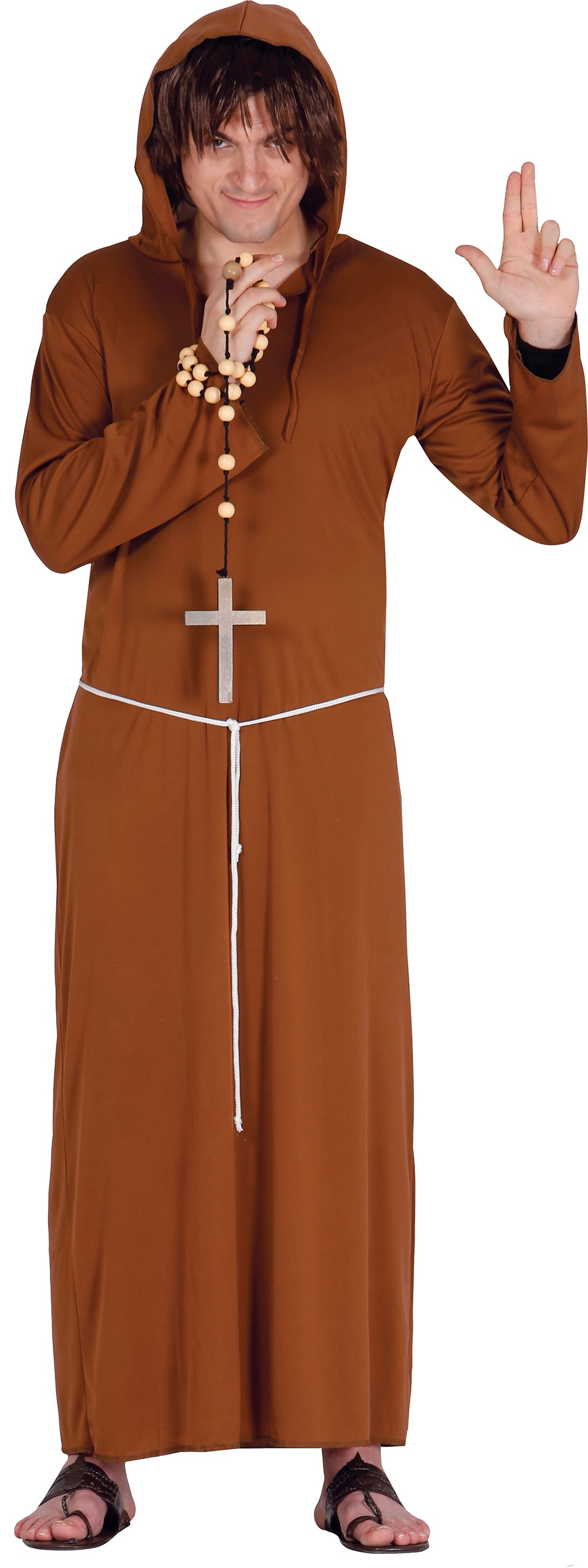 GP80032 – Religion Mönch Kutte Kostüm Mit Robe – Größe: 52 - 54 (L) – Farbe: Braun