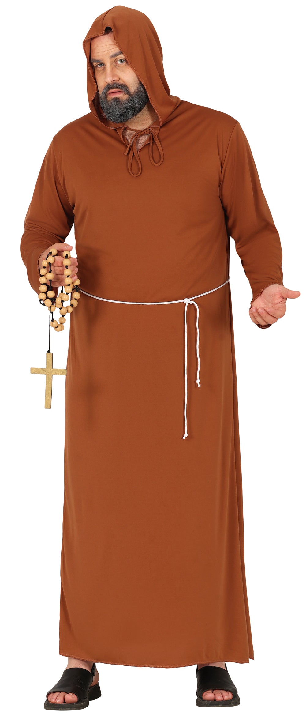 GP80032 – Religion Mönch Kutte Kostüm Mit Robe – Größe: 54 - 56 (XL) – Farbe: Braun
