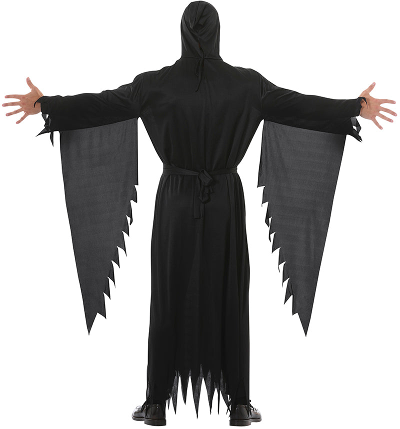 GP80045 – Halloween Sensemann Kostüm Flügel Kapuze – Größe: 52 - 54 (L) – Farbe: Schwarz