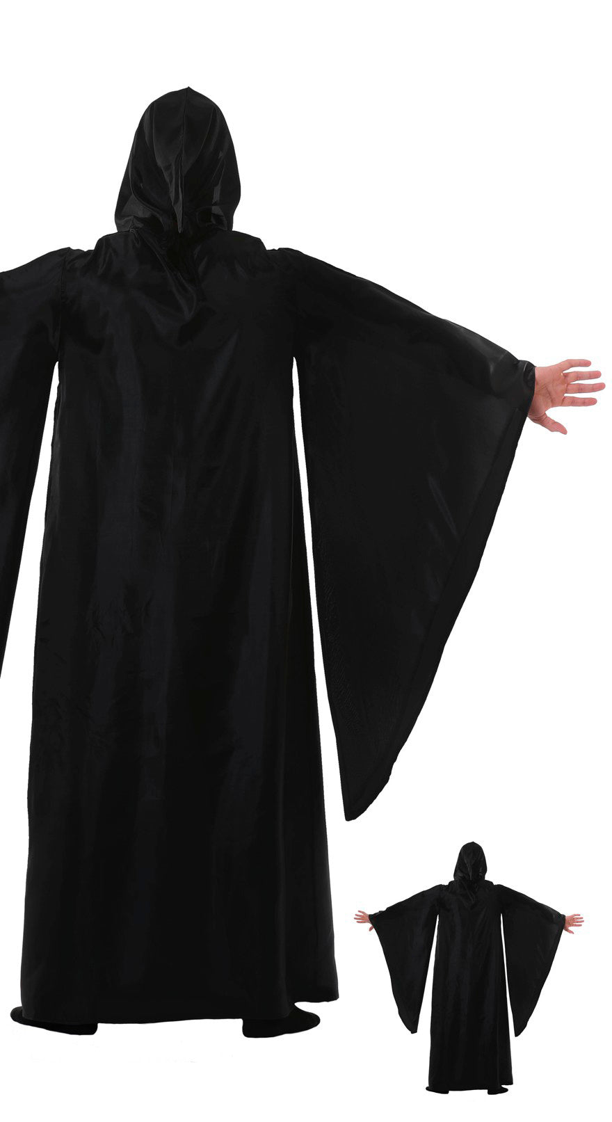 GP80148 – Sensenmann Halloween Umhang Kapuze Kostüm – Größe: 52 - 54 (L) – Farbe: Schwarz, Ansicht 2