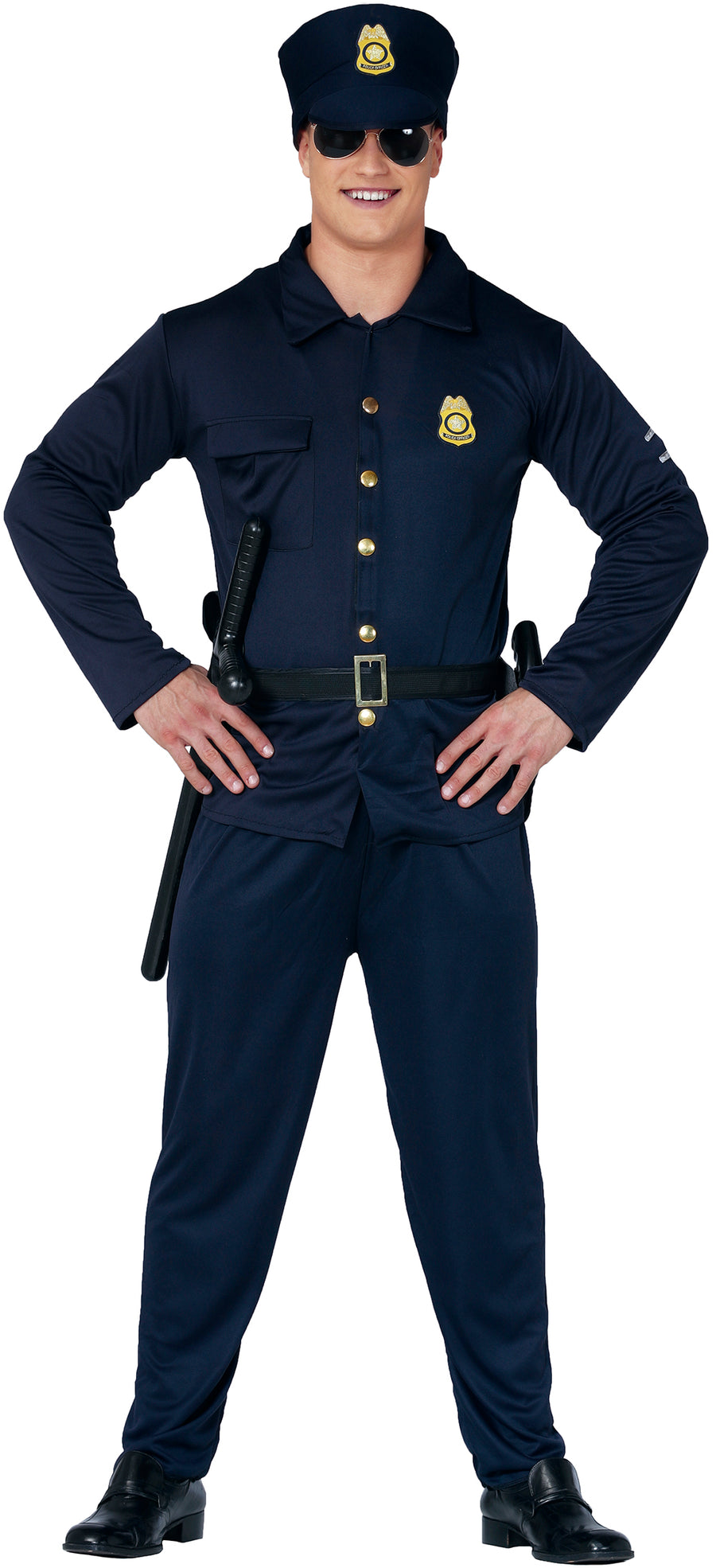 Polizist Kostüm für Herren mit Mütze