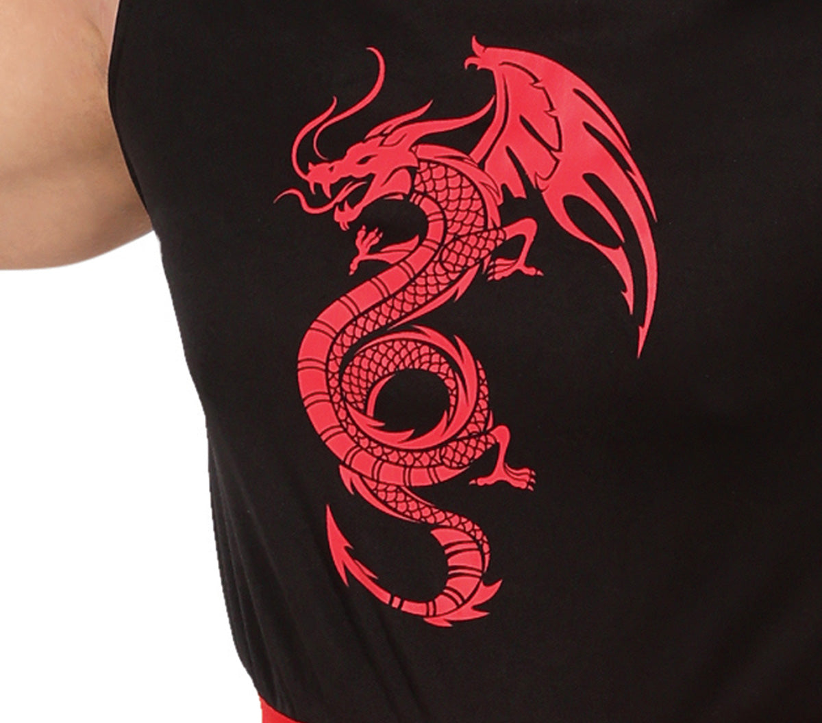 GP80209 – Ninja Dragon Krieger Outfit Karneval – Größe: 52 - 54 (L) – Farbe: Schwarz