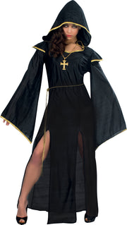 Halloween Priesterin Gewand Kapuzenkleid, Bild 1