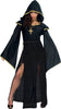 GP80214 – Halloween Priesterin Gewand Kapuzenkleid – Größe: 42 - 44 (L) – Farbe: Schwarz