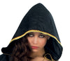 GP80214 – Halloween Priesterin Gewand Kapuzenkleid – Größe: 42 - 44 (L) – Farbe: Schwarz