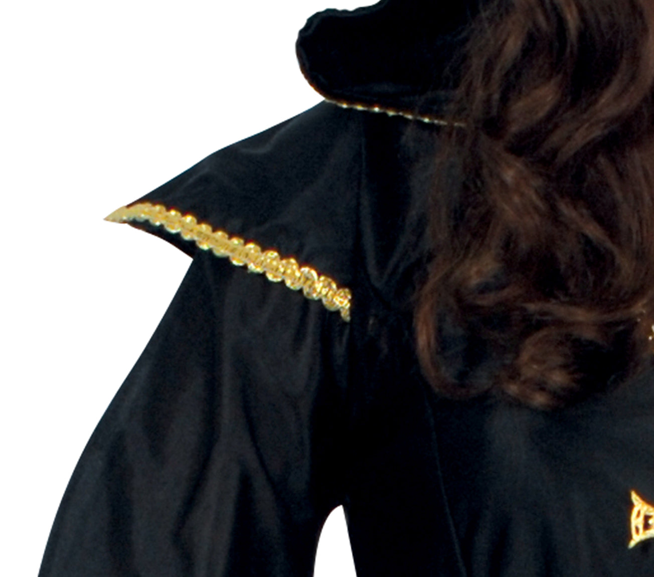 GP80214 – Halloween Priesterin Gewand Kapuzenkleid – Größe: 42 - 44 (L) – Farbe: Schwarz