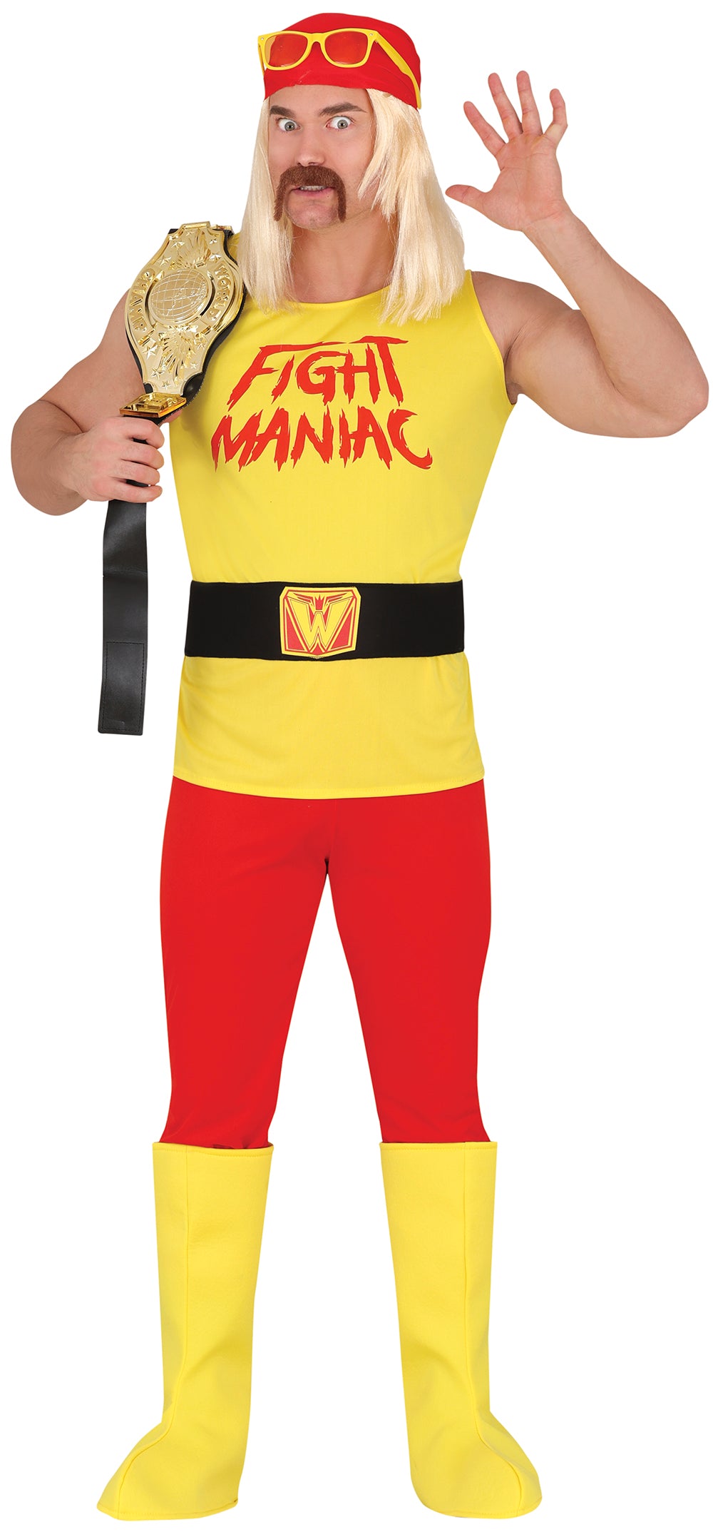 GP80232 – Wrestler Champion Kämpfer Outfit – Größe: 52 - 54 (L) – Farbe: Gelb